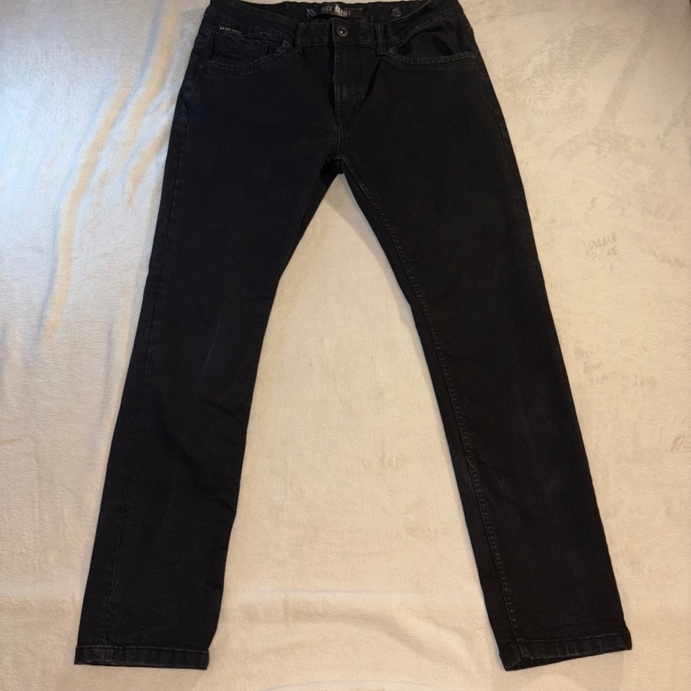 Nick Danger Mens Slim Fit Faded Black Denim Jeans 34x30 Casual Five Pocket Pants